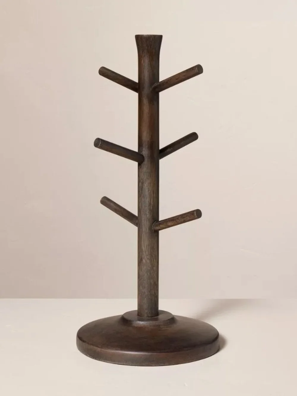 Wooden Mug Tree Pickled Black - Hearth & Hand‎ Magnolia: 6-Hook Coffee Cup Stand